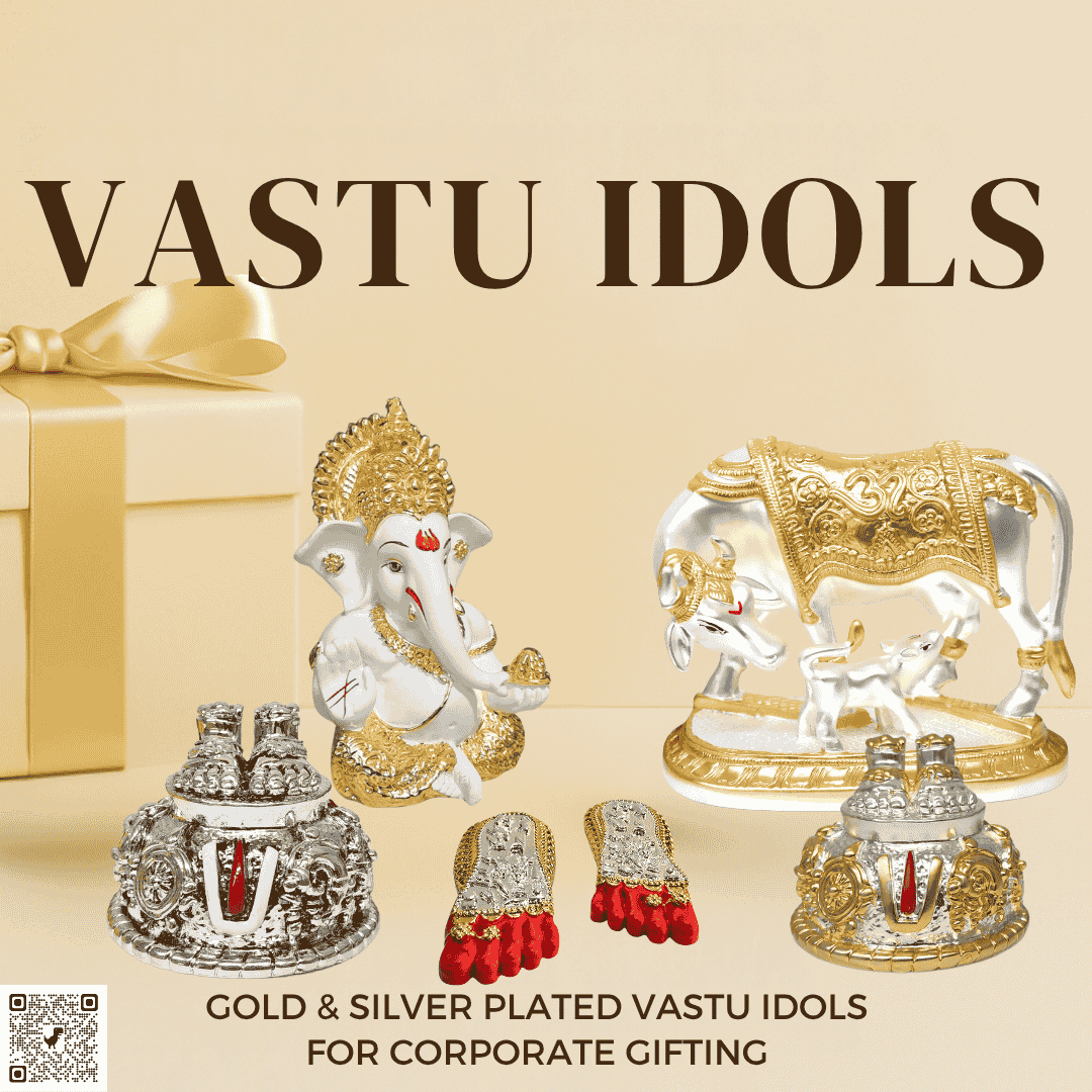 Gold and silver plated vastu idols for home entrance decor from Gold Art India