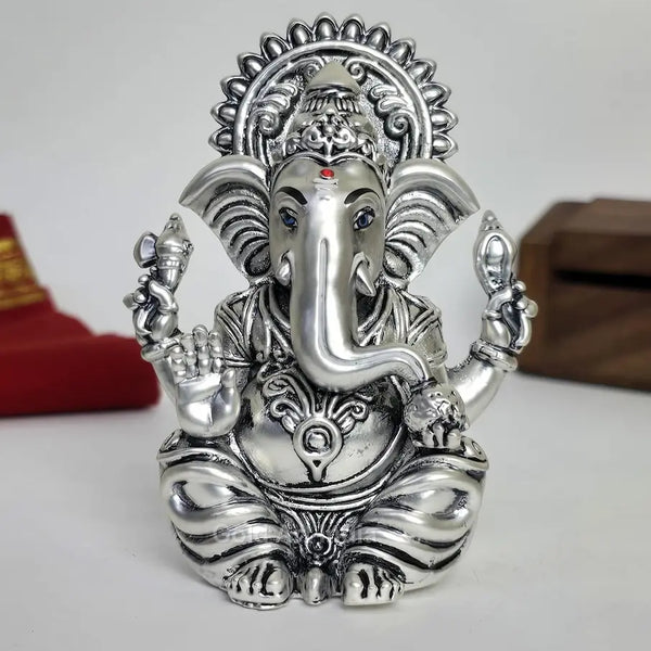 Best silver plated Ganesha idol for car dashboard Gold Art India