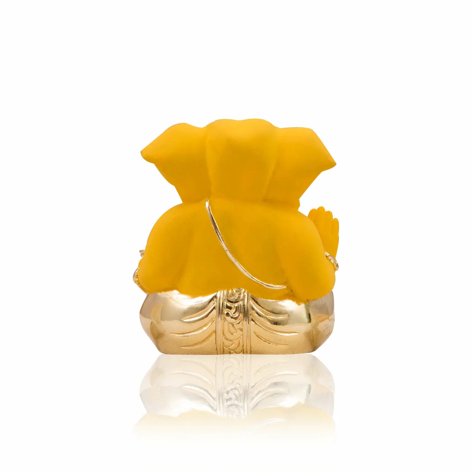 Small Ganesh Idol for Car Dashboard & Home Decor – Gold Plated Terracotta Finish (2.6 Inch) | Gold Art India