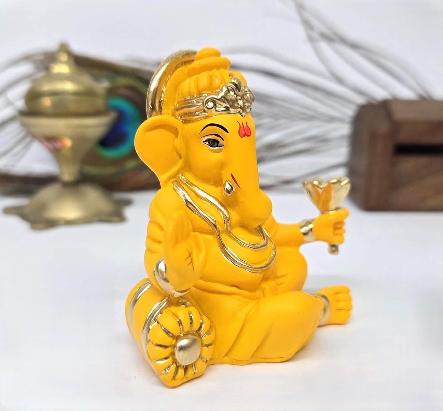 LORD GANESHA : Takiya Ganesha Mango Terracotta Color | Car Dashboard | Gifting | Return Gifts