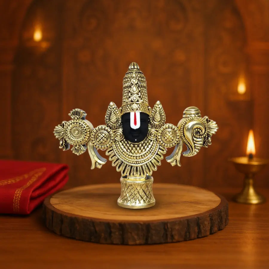 Antique gold Plated lord balaji idol 4.5 inch
