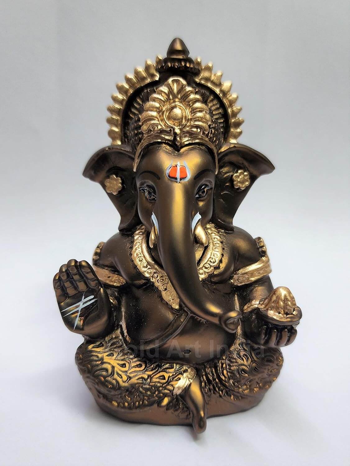 Elegant Lord Ganesha idol in antique finish, ideal for home and office decor, perfect gift for spiritual enthusiasts.