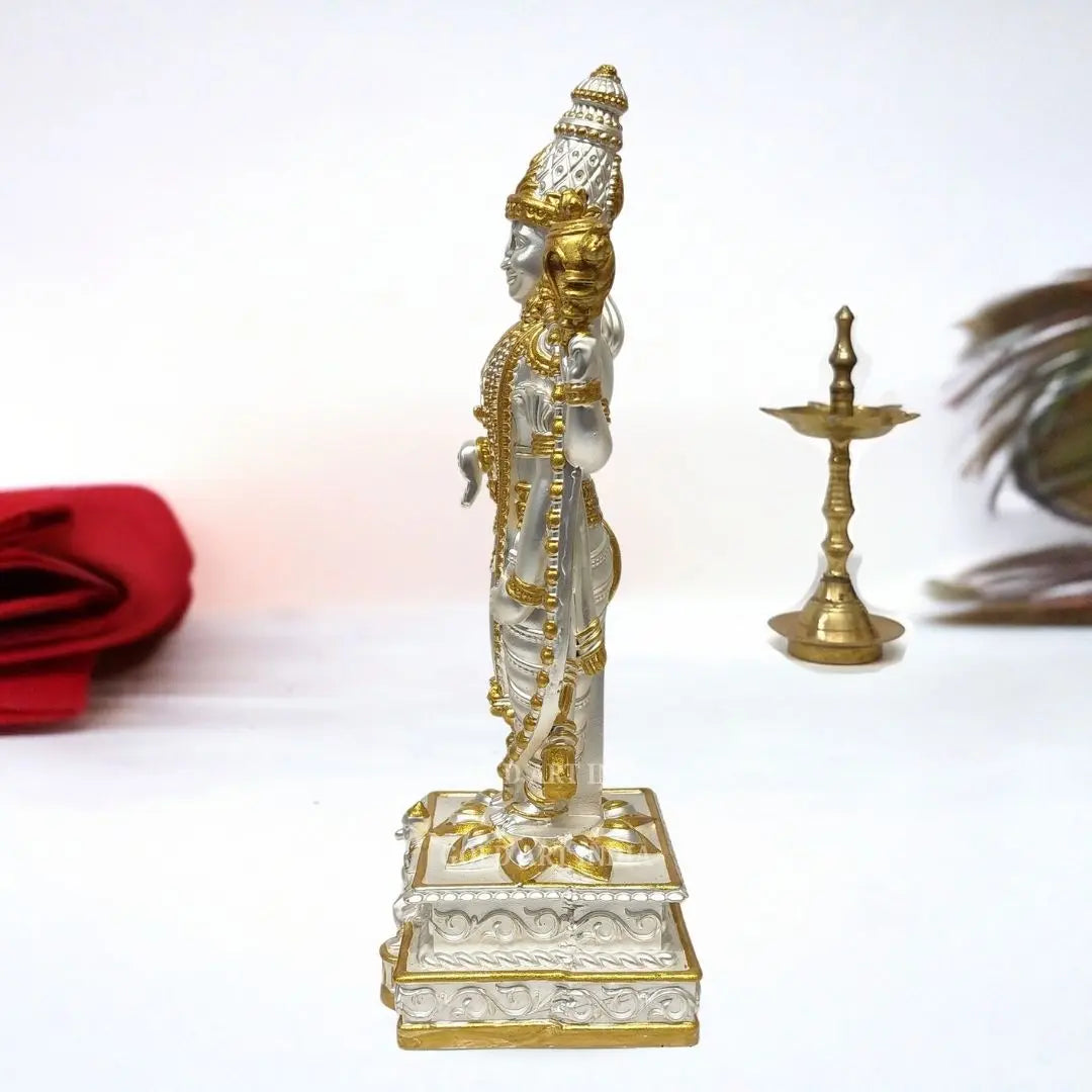 Silver-and-gold Plated Lord Venkateswara statue left side