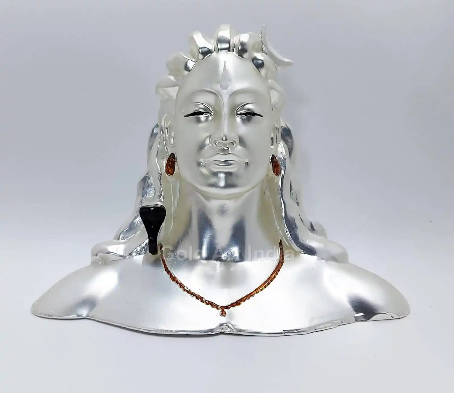 999 silver plated Adiyogi Shiva idol โ front view with detailed expression