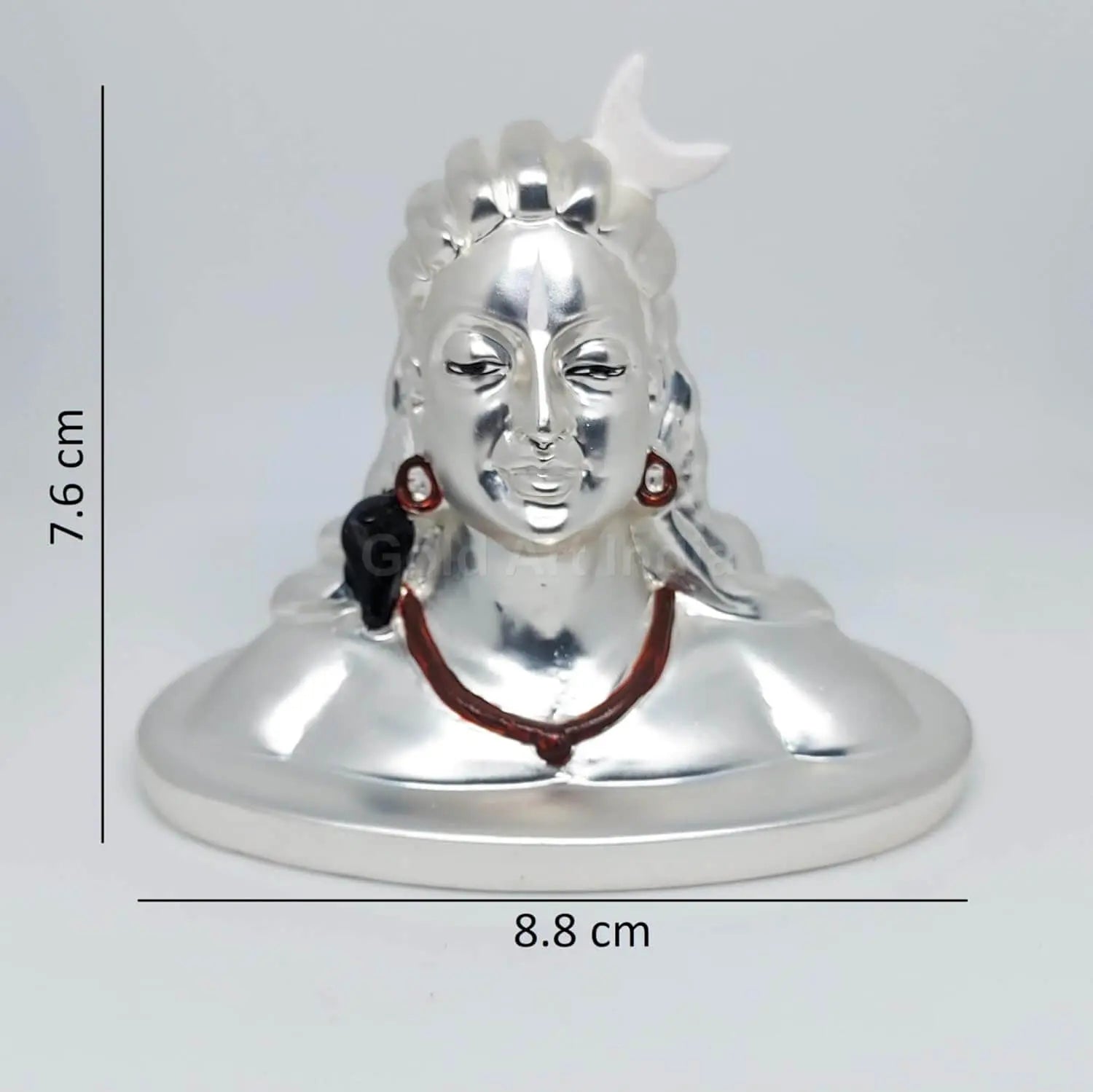 Top view of 999 silver Adiyogi idol for car dashboard or study desk