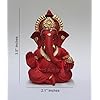 Handcrafted maroon red terracotta Lord Ganesha idol, perfect for home decor and gifting, with detailed golden jewelry accents.