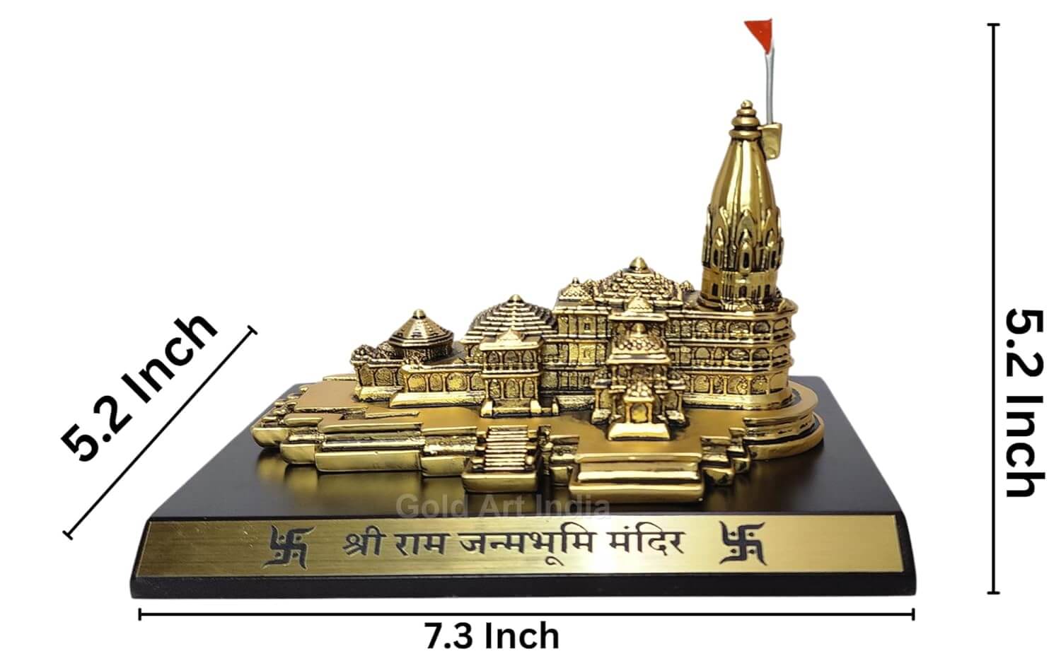 5.2 inch Ayodhya Ram Mandir miniature size comparison image