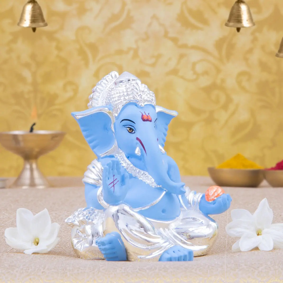 blue-silver-ganesha-idol-side