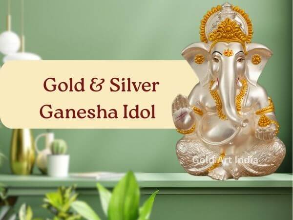 gold and silver Ganesha idol