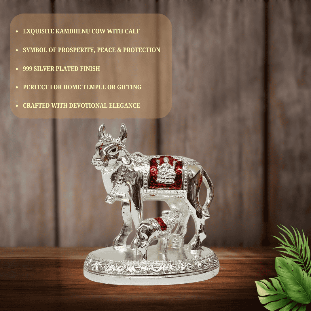 Decorative Kamdhenu Cow Idol for Home and Pooja Room