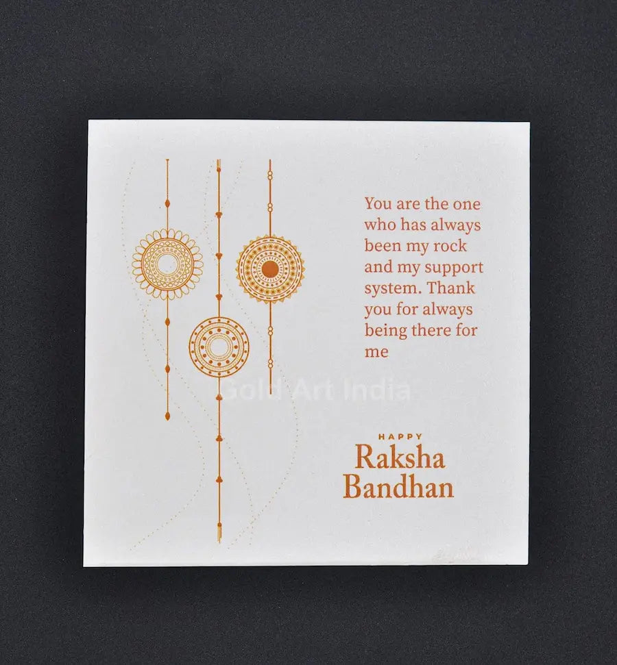 Raksha Bandhan greeting card with emotional message