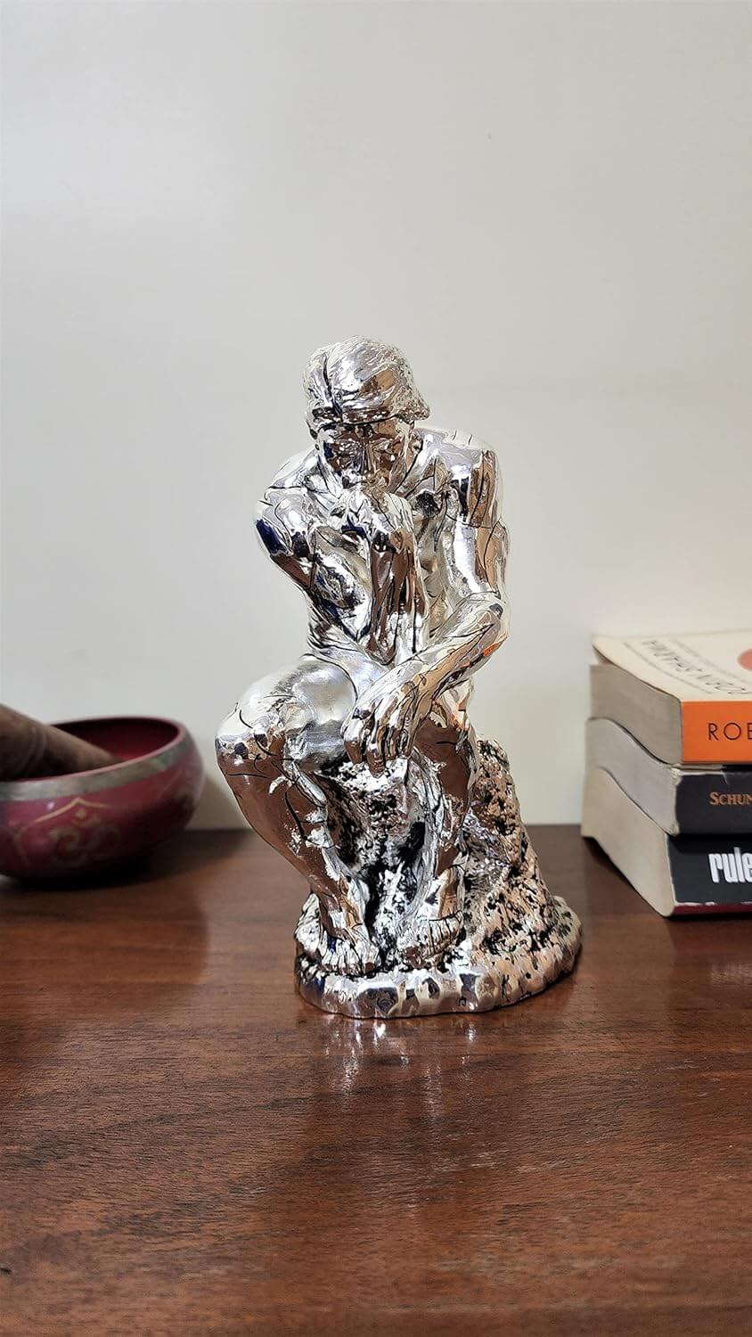 Side Angle of Retro Abstract Thinker Statue – Handcrafted Design