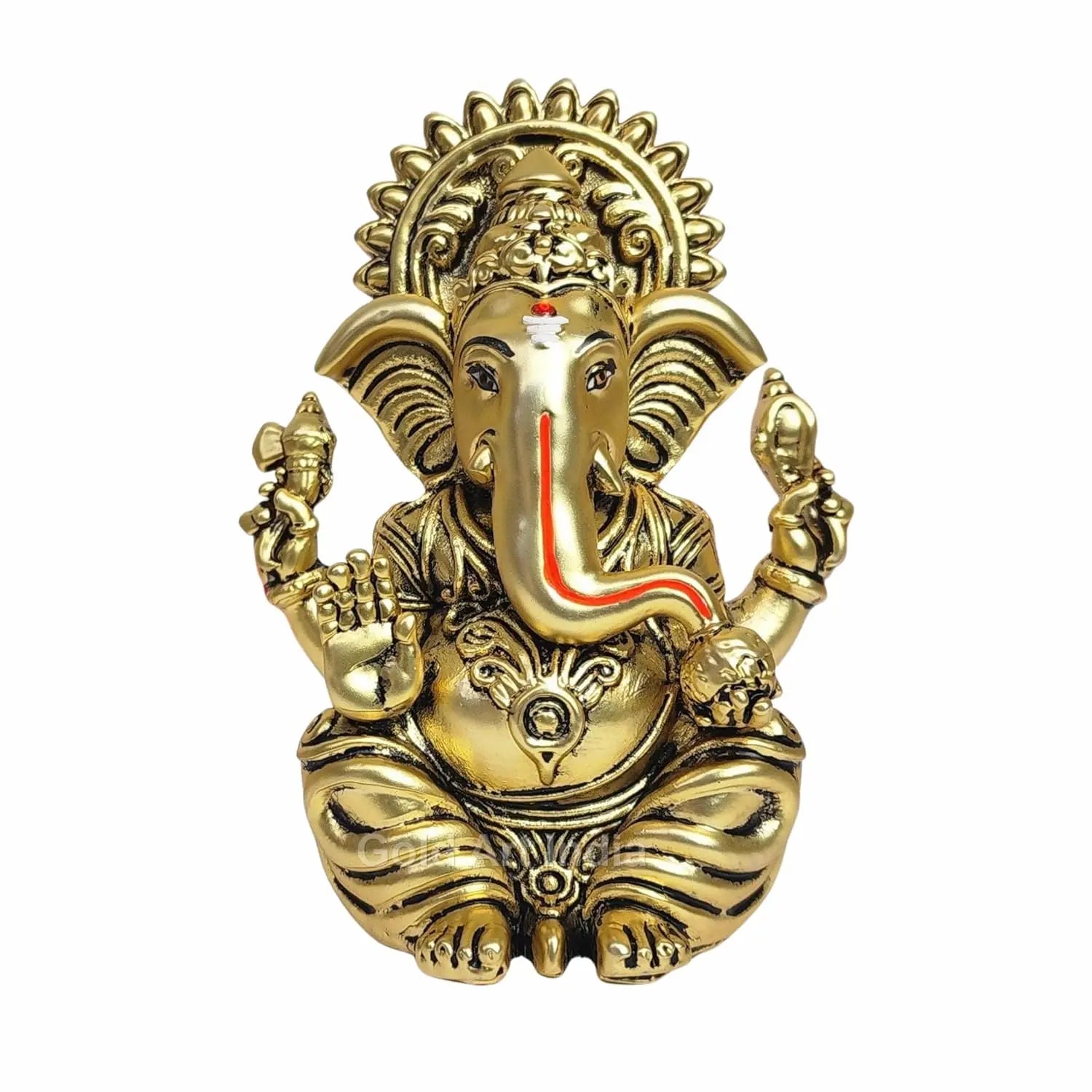 handcrafted ganesha idol made in india white background