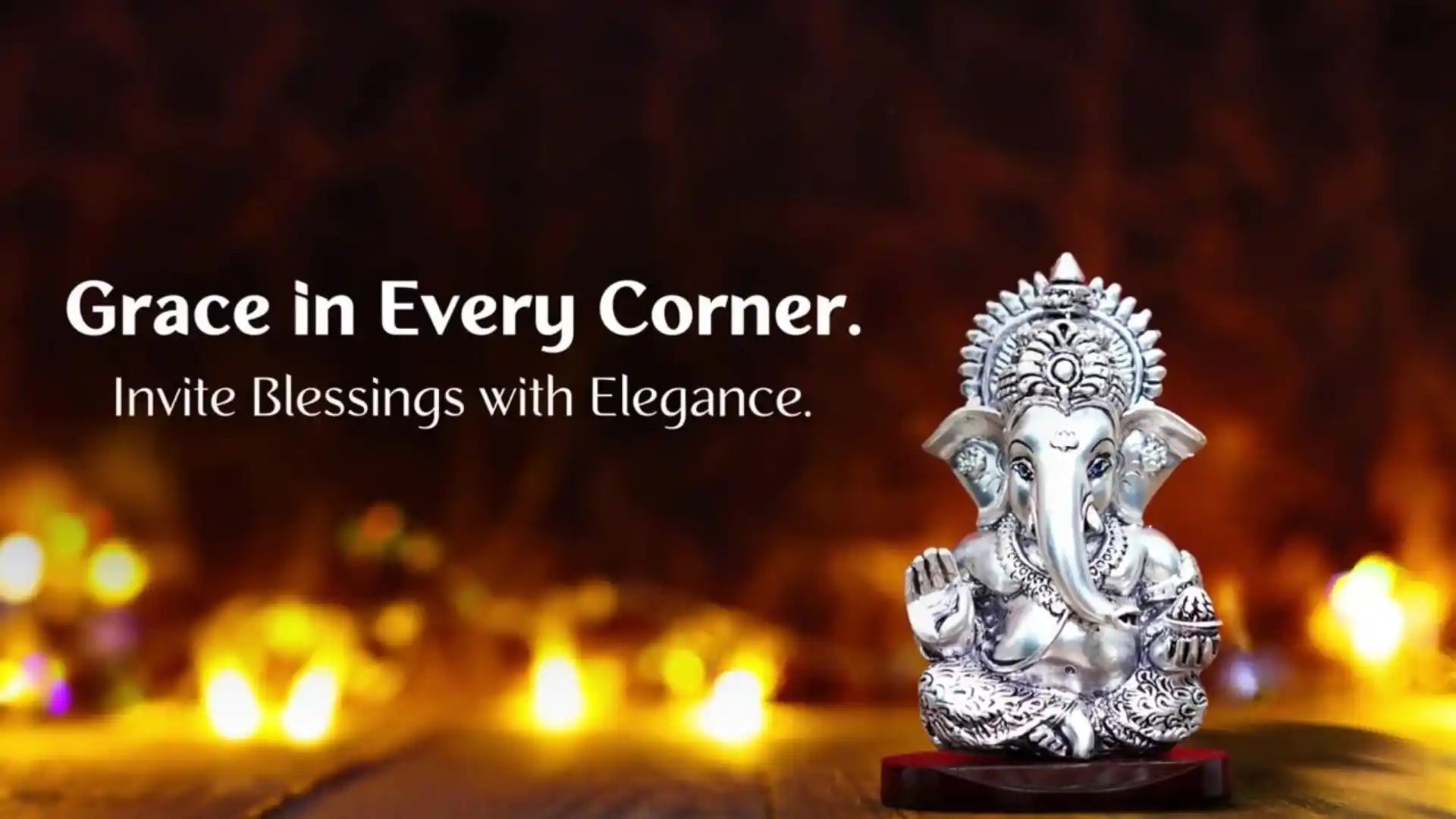 Silver Plated Antique Ganesha Idol with MDF Base – For Car Dashboard & Home Decor