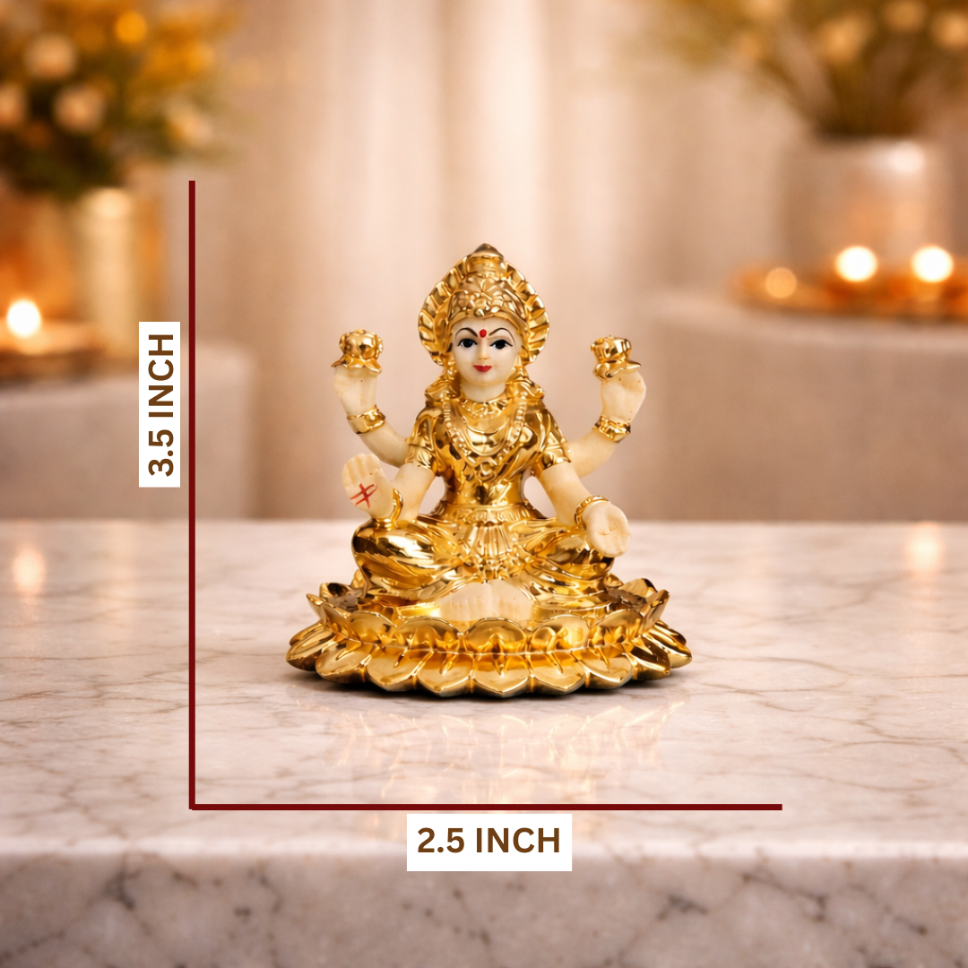 Kamal Laxmi gold plated with Off White Terracotta Work with Gold Plated Coin |Gold Art India