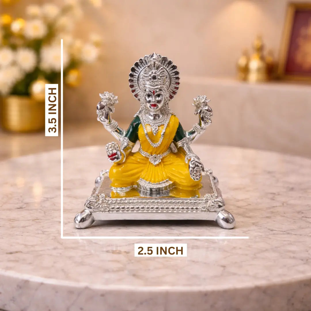 Pata Laxmi silver plated idol – size reference – Gold Art India