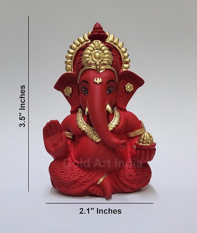 Lord Ganesha Idol – Maroon Terracotta | Car, Home & Gift Decor