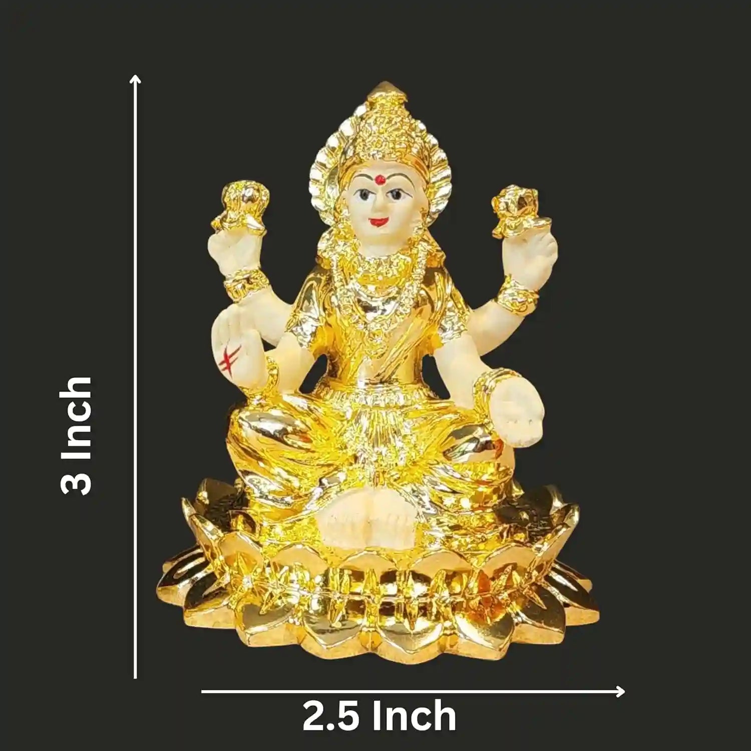 Kamal Laxmi gold plated with Off White Terracotta Work with Gold Plated Coin |Gold Art India