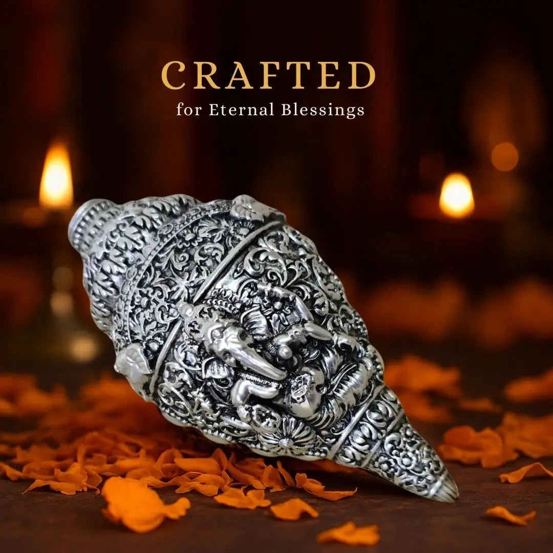 Ganesha shank 999 silver plated 
