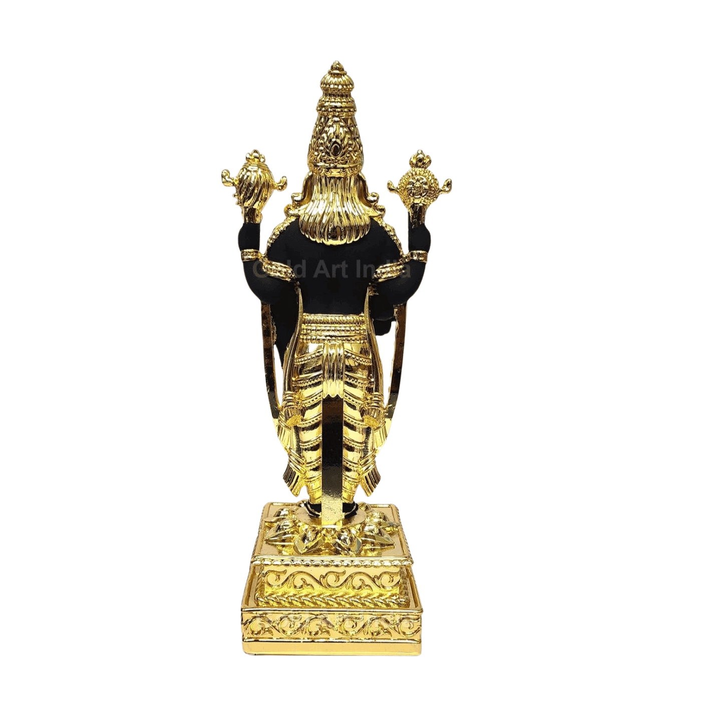 LORD BALAJI : Gold Plated Black Terracotta finish Balaji Idol | Car & Office Decor|Home Decor | Perfect Gift