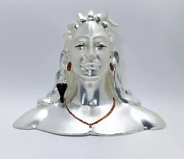 Adiyogi Shiva Idol – 999 Silver Plated Mahadev Statue for Home & Pooja