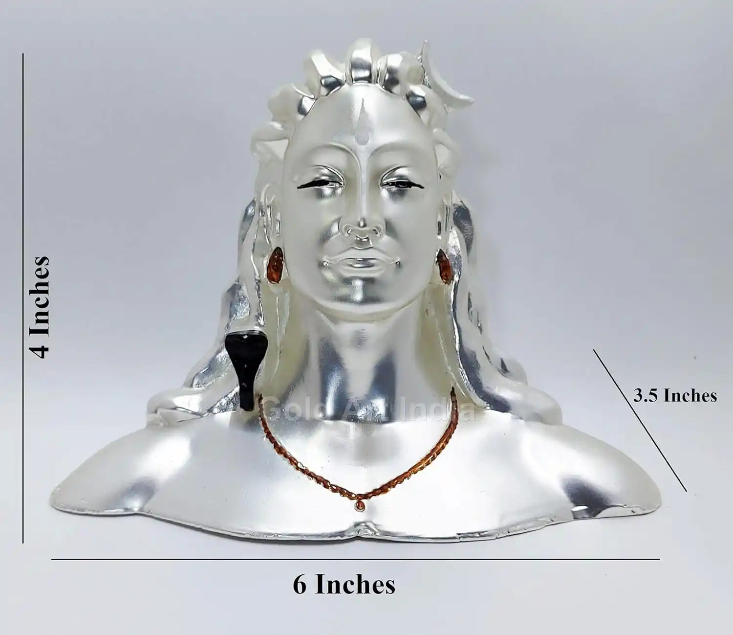 Overhead view of Adiyogi Shiva statue – compact size for dashboard or desk