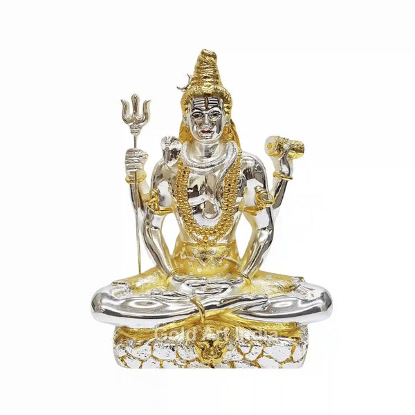 Gold-Silver Plated Lord Shiva Idol – Divine Decor