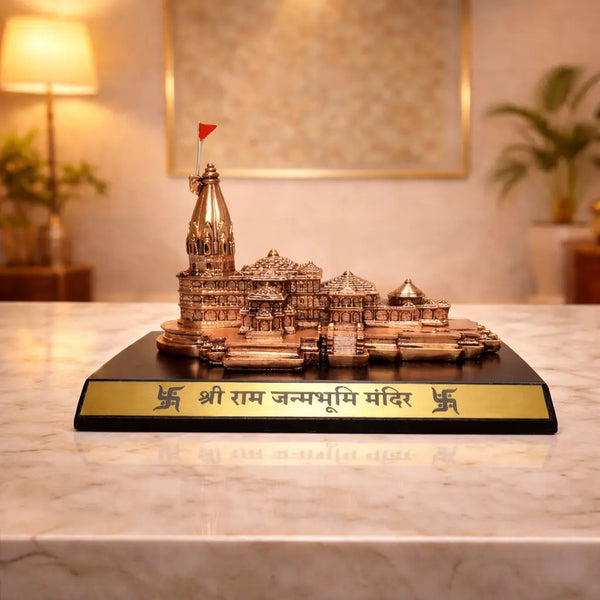 Ayodhya Ram Mandir Miniature – Copper Antique Matte Finish | Temple Replica by Gold Art India