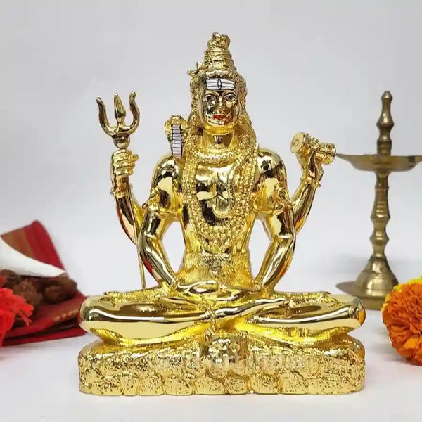 Gold Plated Lord Shiva Idol – Divine Decor | Gold Art India
