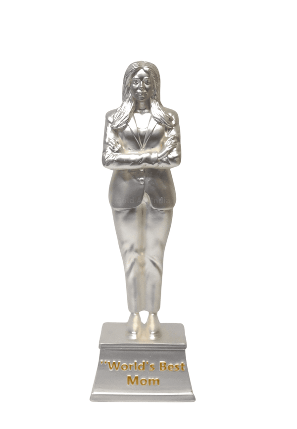 World's Best Mom Silver-Plated Matte
