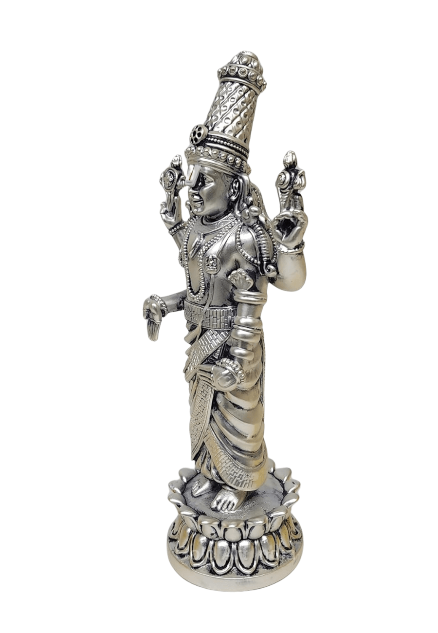 Lord Venkateshwara Idol – Antique Silver Finish for  Car/ Home Temple